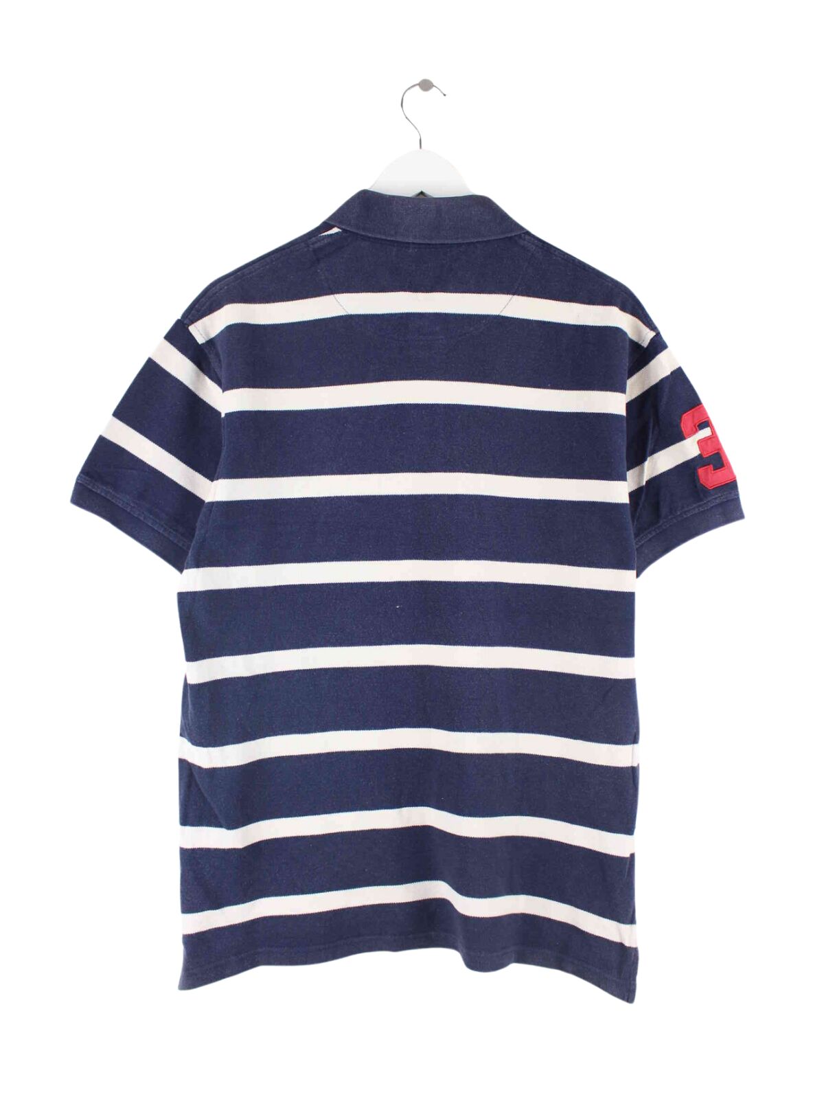 Ralph Lauren 90s Vintage Striped Embroidered Polo Blue L – Peeces