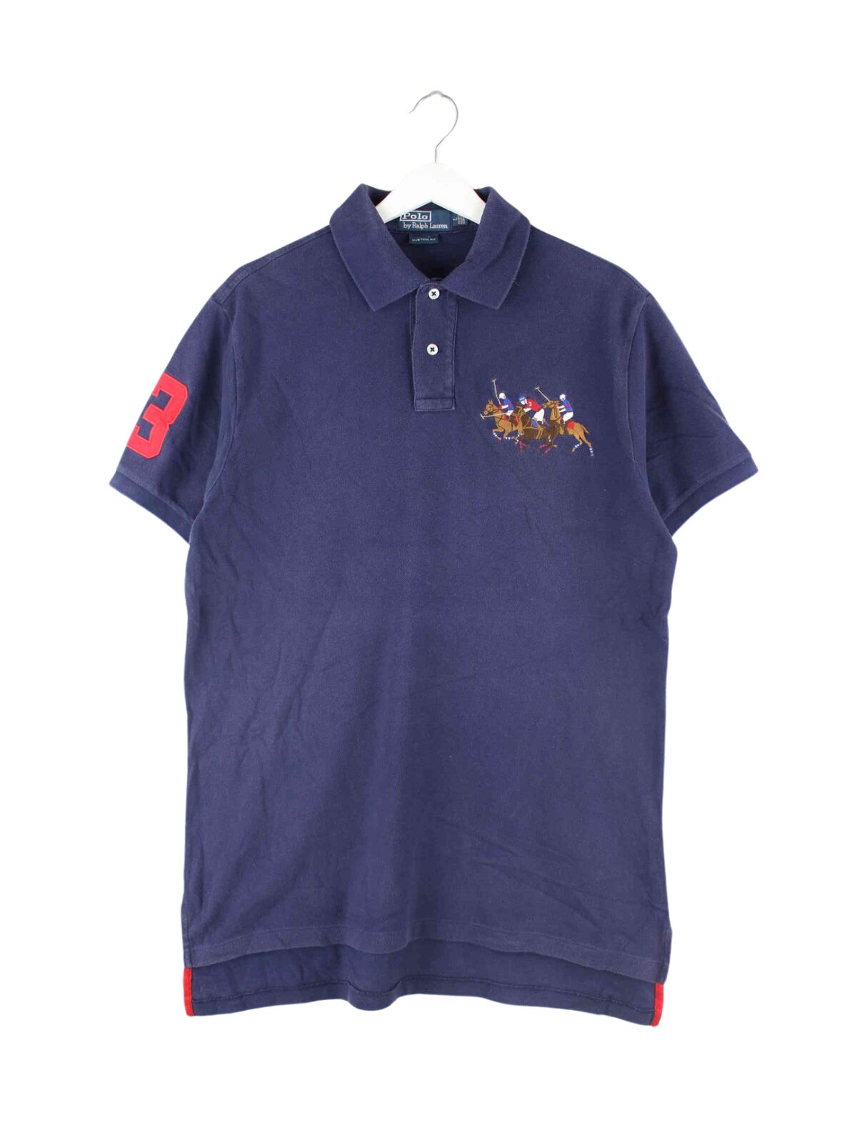 Ralph Lauren 90s Vintage Embroidered Polo Blau L (front image)