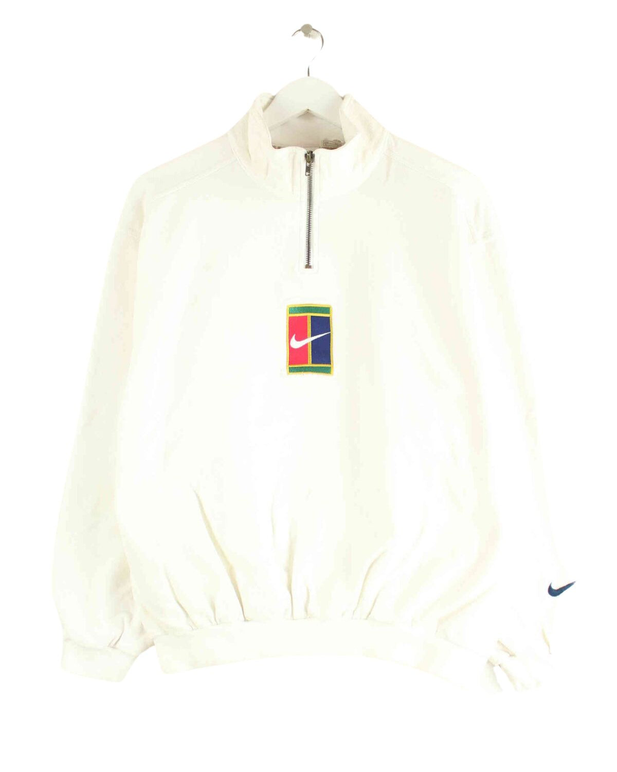 Nike 90s Vintage Court Embroidered Sweater Weiß S (back image)