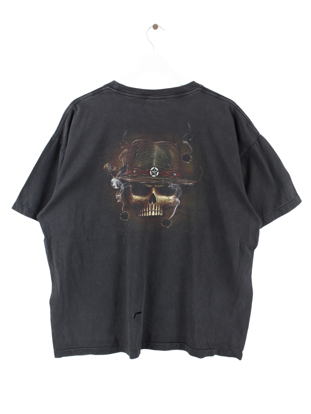 Vintage Skull Print T-Shirt Black XL