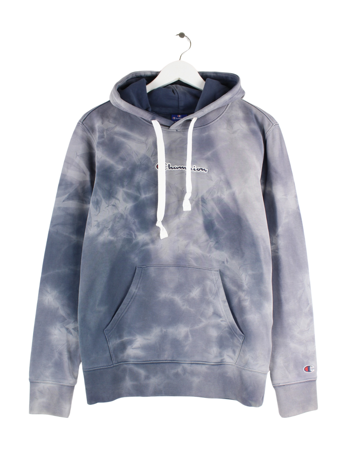 blue tie dye champion hoodie