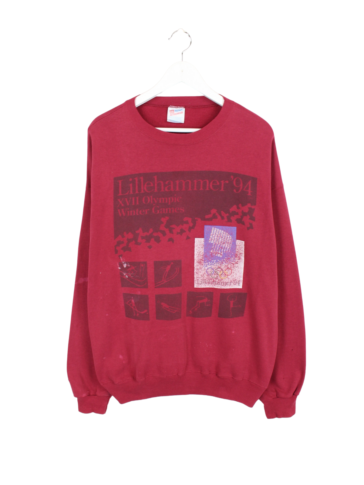 Hanes 90s Olympia Sweater Rot XXL