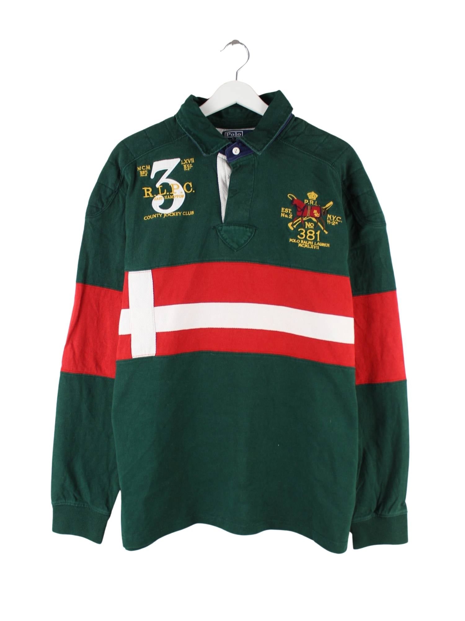 Ralph Lauren 90s Vintage Denmark Rugby Polo Langarm Polo Grün XL