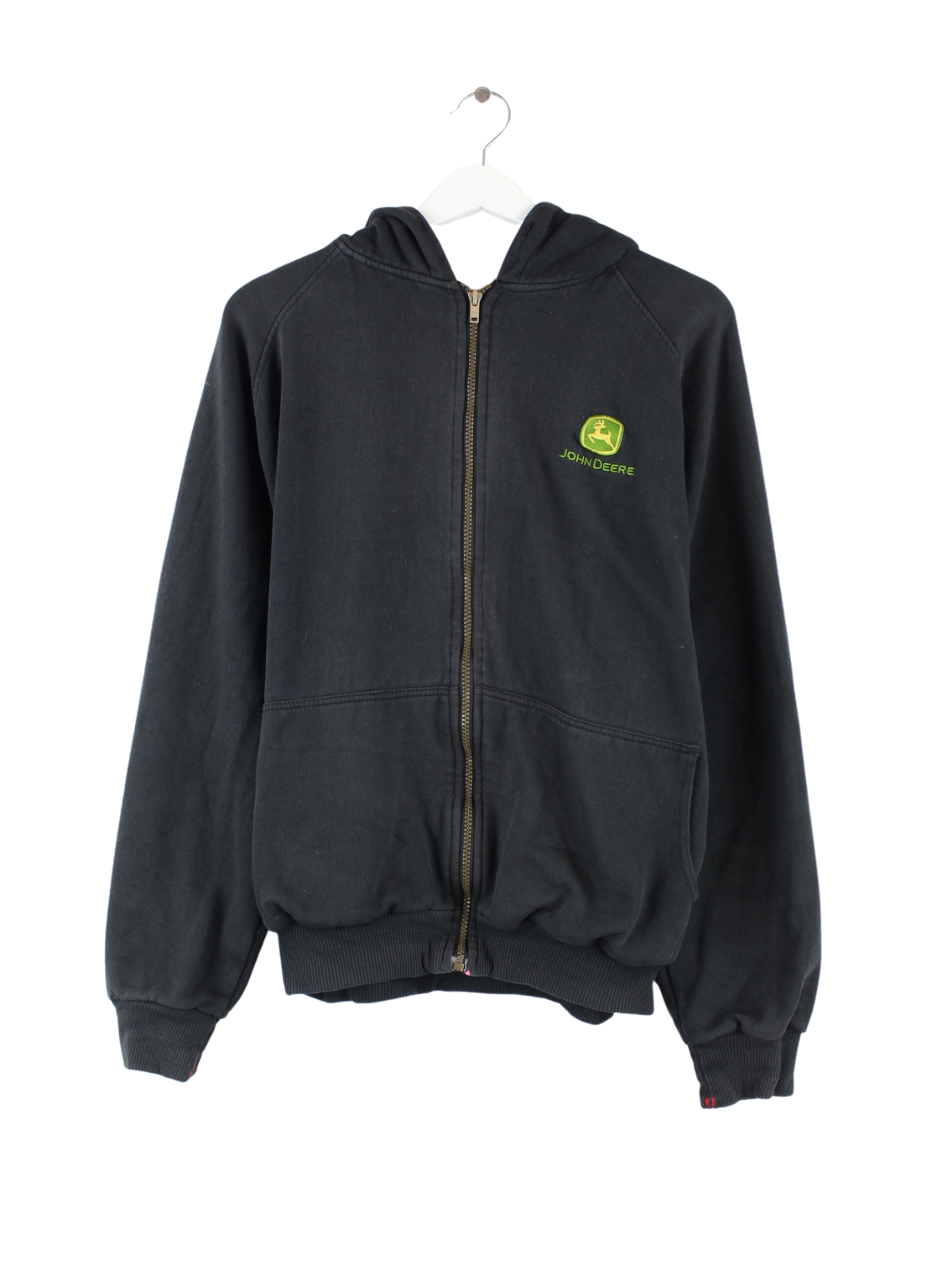 John Deere 90s Vintage Heavy Zip Hoodie Black M Peeces