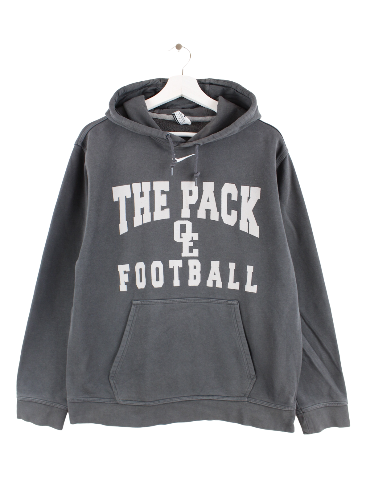 grey nike hoodie middle swoosh