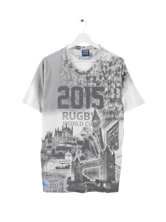 Vintage Rugby T-Shirt Weiß L