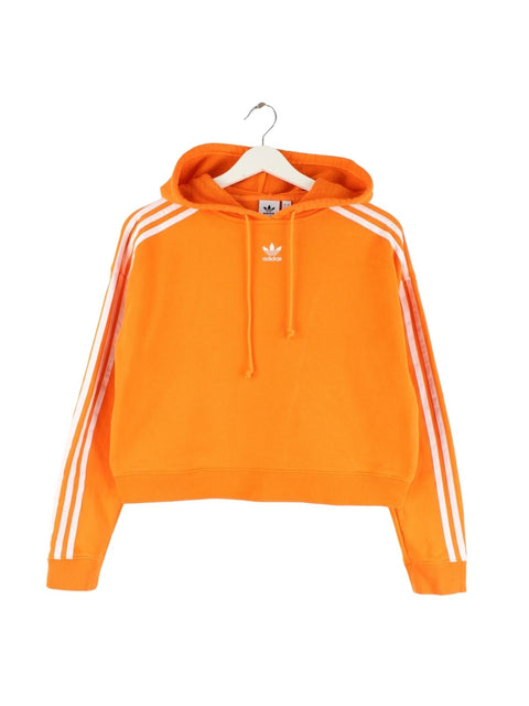 Adidas Damen 3-Stripes Crop Hoodie Orange XS