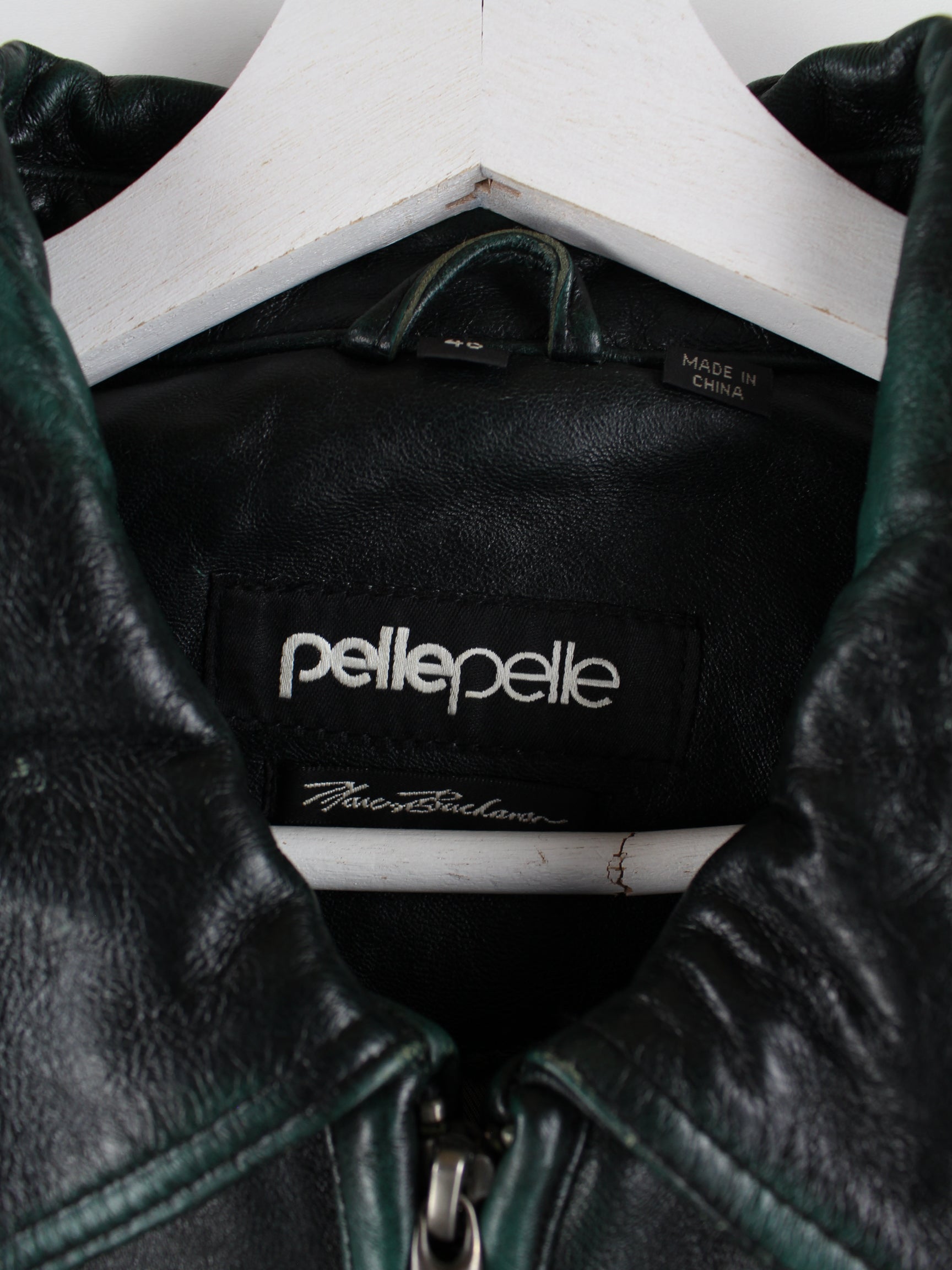 Pelle Pelle 90s Vintage Marc Buchanan College Leather Jacket Green