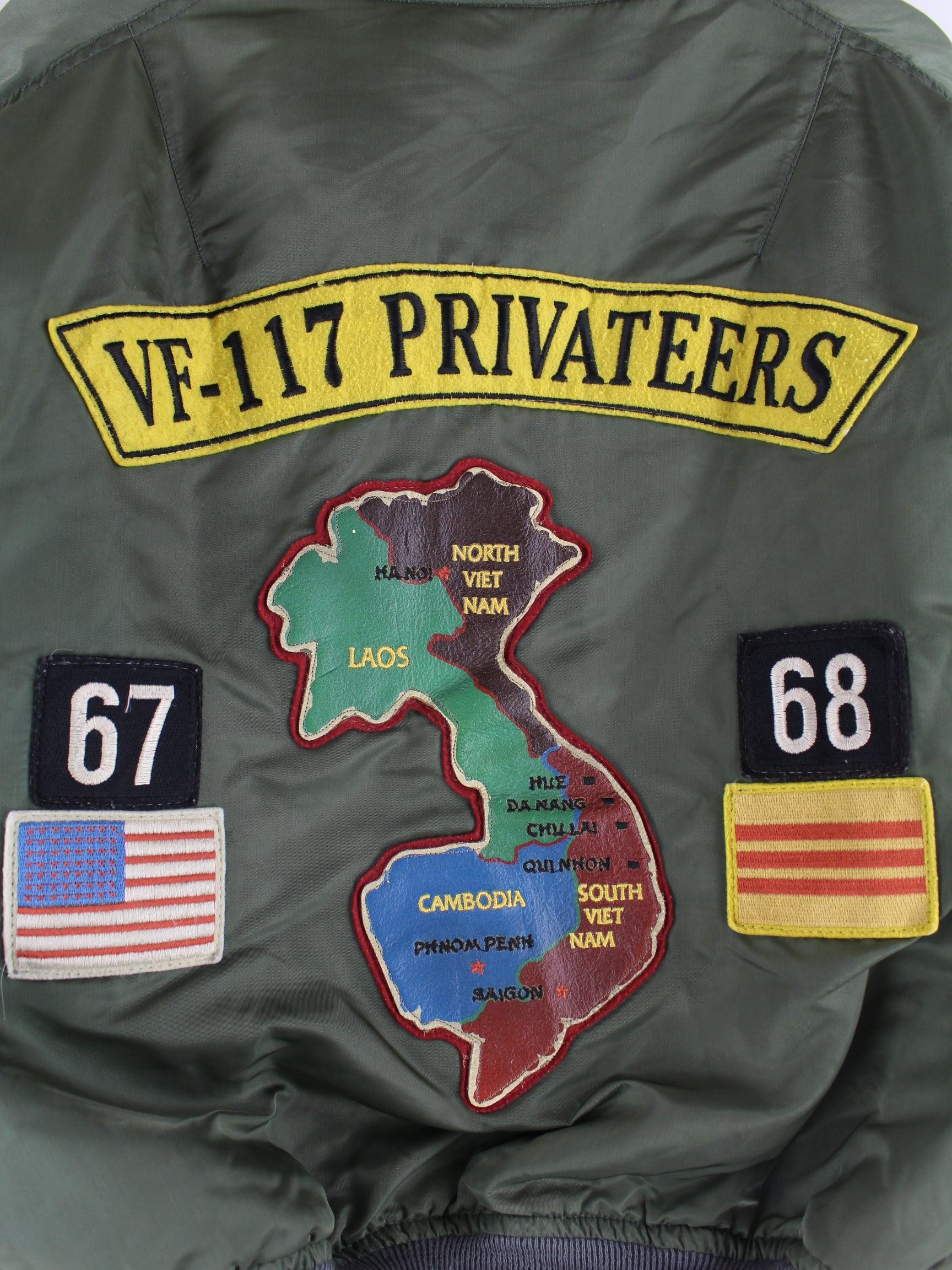 Avirex 90s Vintage VF-117 Privateers Embroidered Jacket Green XXL