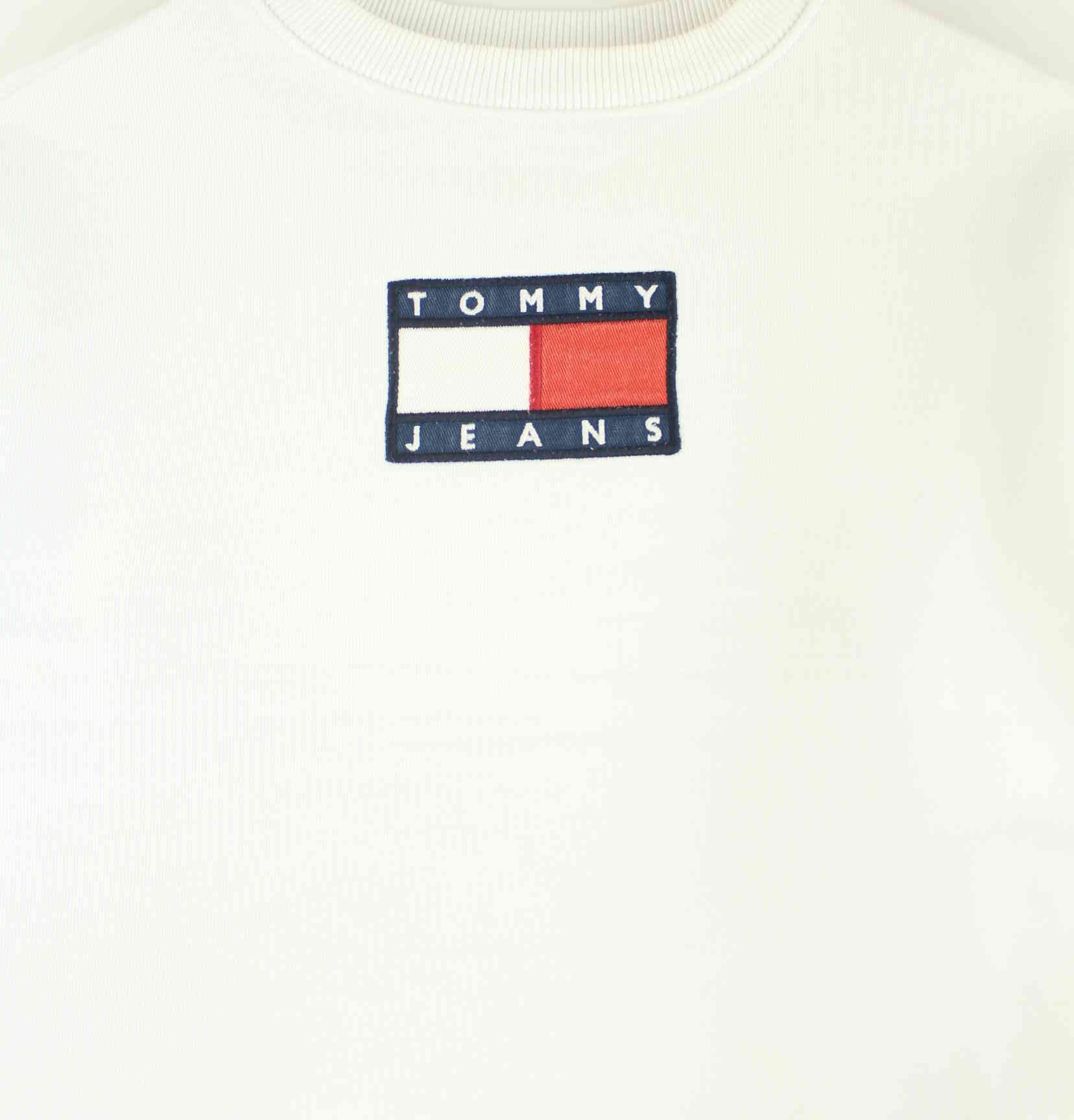 Tommy Hilfiger Damen Embroidered Crop Sweater Weiß XS (detail image 1)
