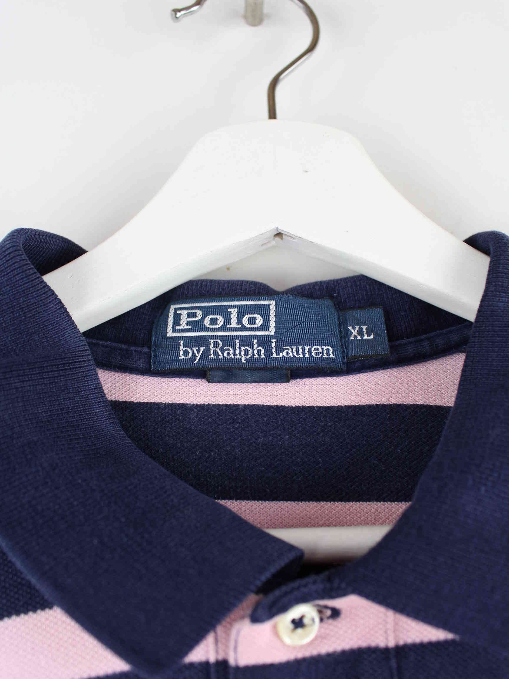 Ralph Lauren 90s Vintage Striped Polo Mehrfarbig XL (detail image 2)