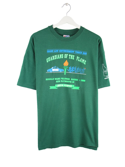 Hanes 90s Vintage Special Olympic Single Stitch T-Shirt Grün XL