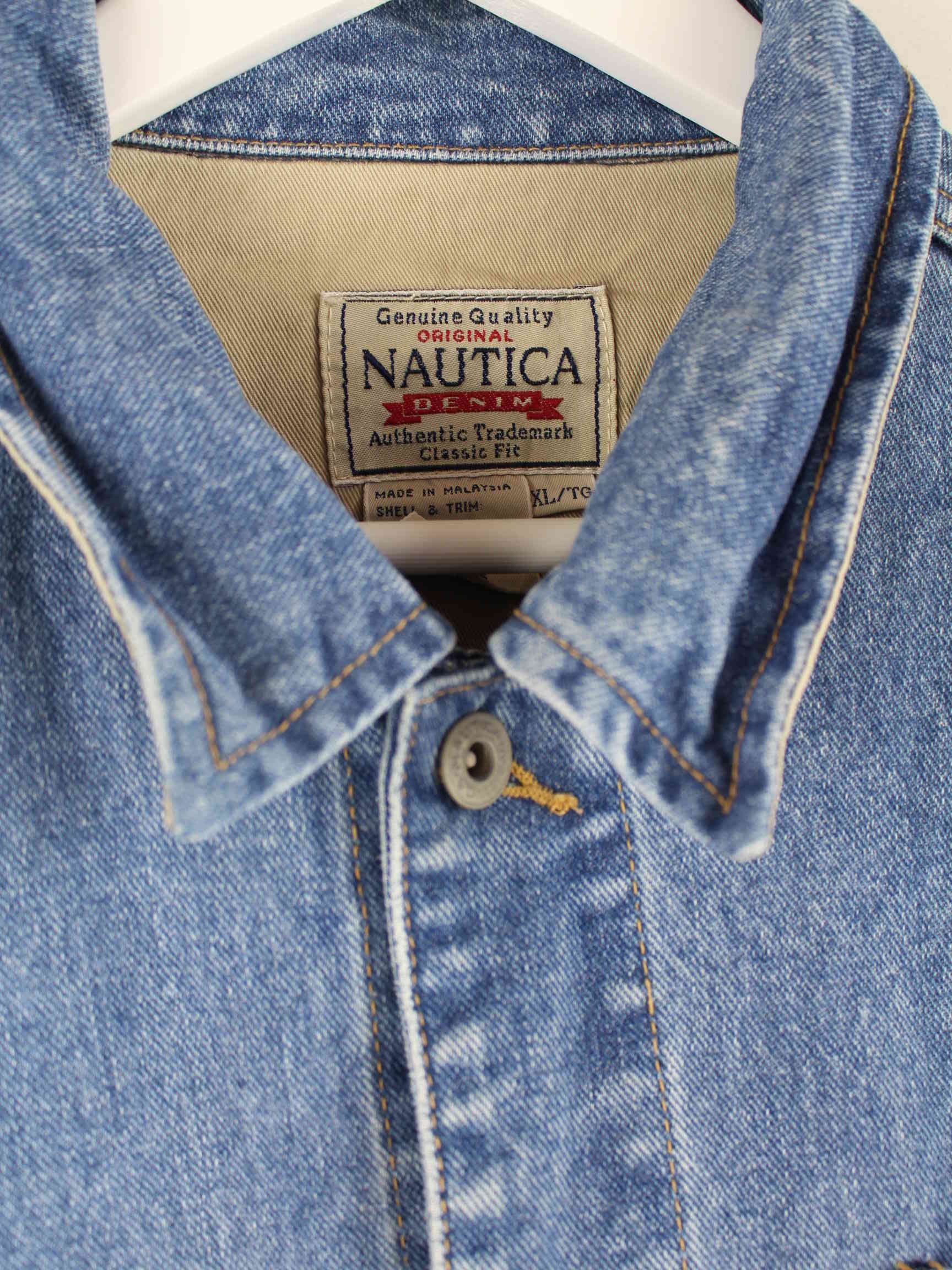 Nautica 90s Vintage Classic Fit Jeans Hemd Blau XL (detail image 2)