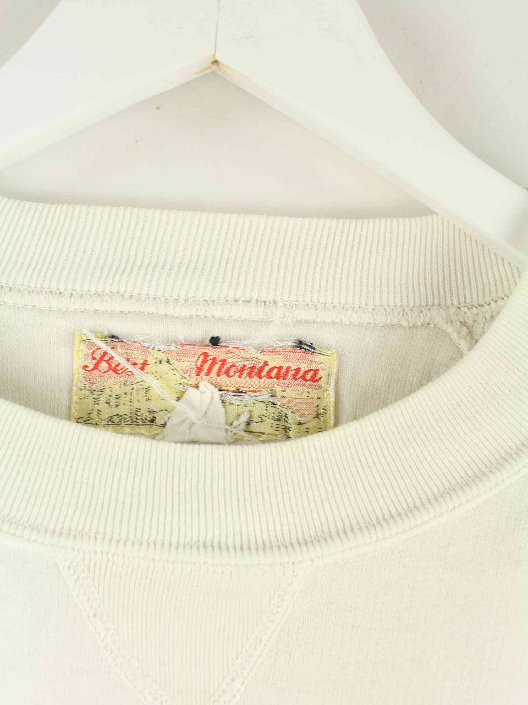 Vintage 80s Best Montana Print Sweater Weiß M (detail image 2)