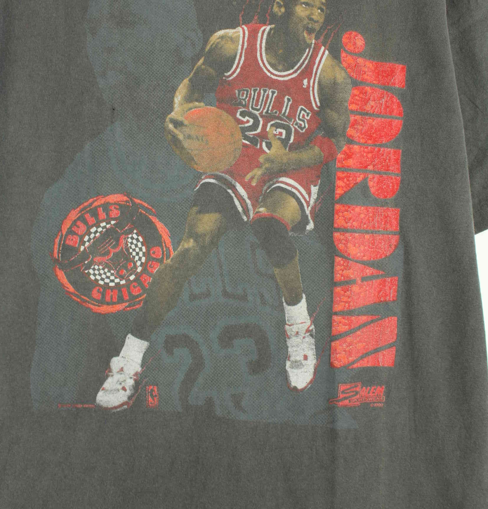 Salem Sportswear Vintage 1990 Michael Jordan Single Stitch T-Shirt Grau L (detail image 1)