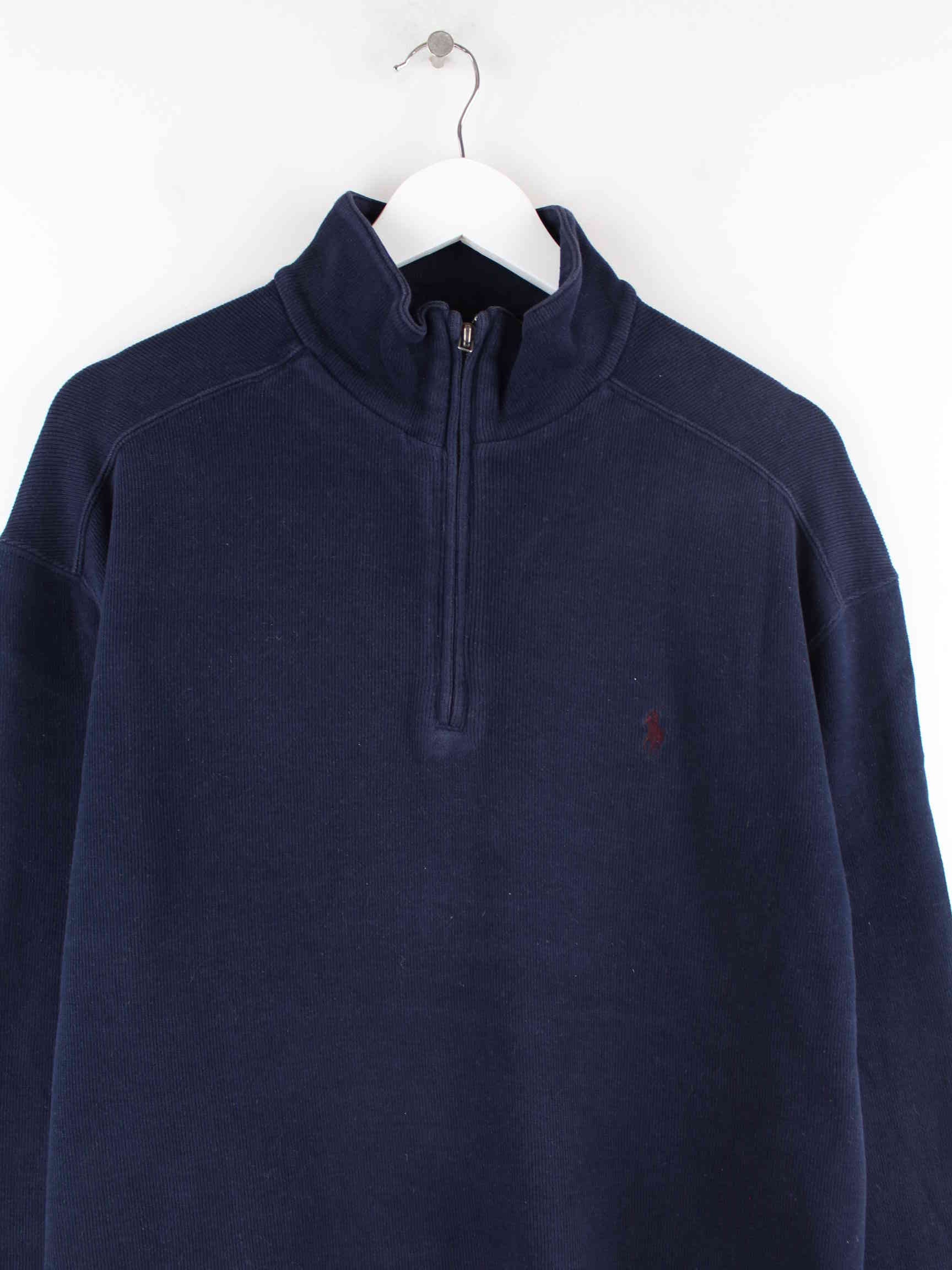 Ralph Lauren 90s Vintage Half Zip Sweater Blau L (detail image 1)