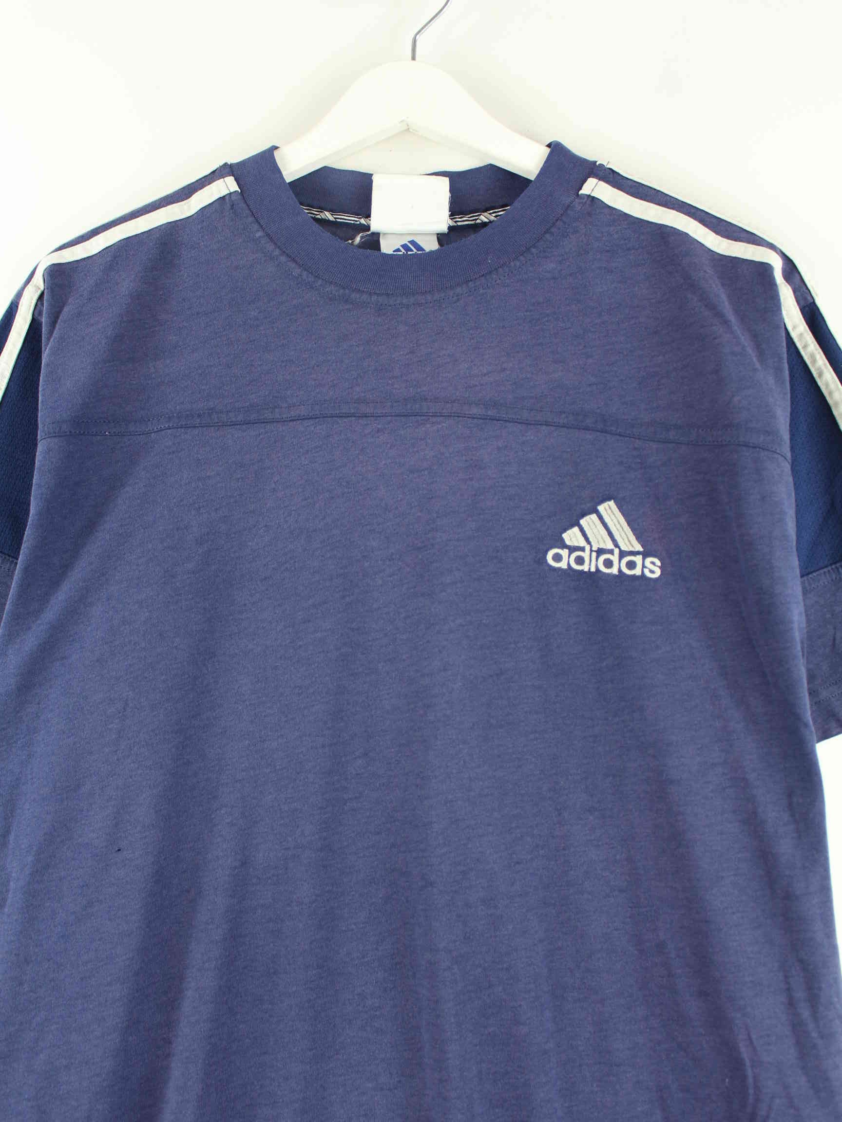 Adidas 90s Vintage Basic T-Shirt Blau L (detail image 1)
