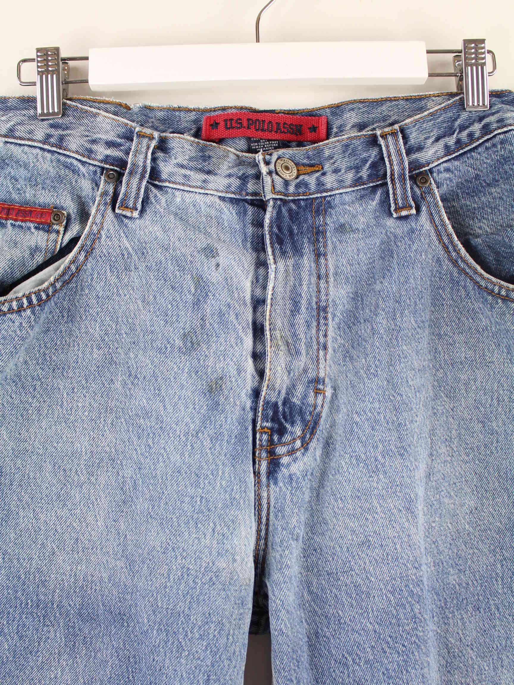 U.S. Polo ASSN. y2k Embroidered Carpenter Jorts / Jeans Shorts Blau W32 (detail image 1)