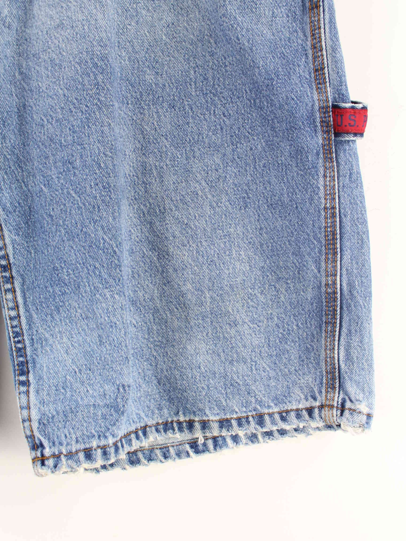 U.S. Polo ASSN. y2k Embroidered Carpenter Jorts / Jeans Shorts Blau W32 (detail image 3)