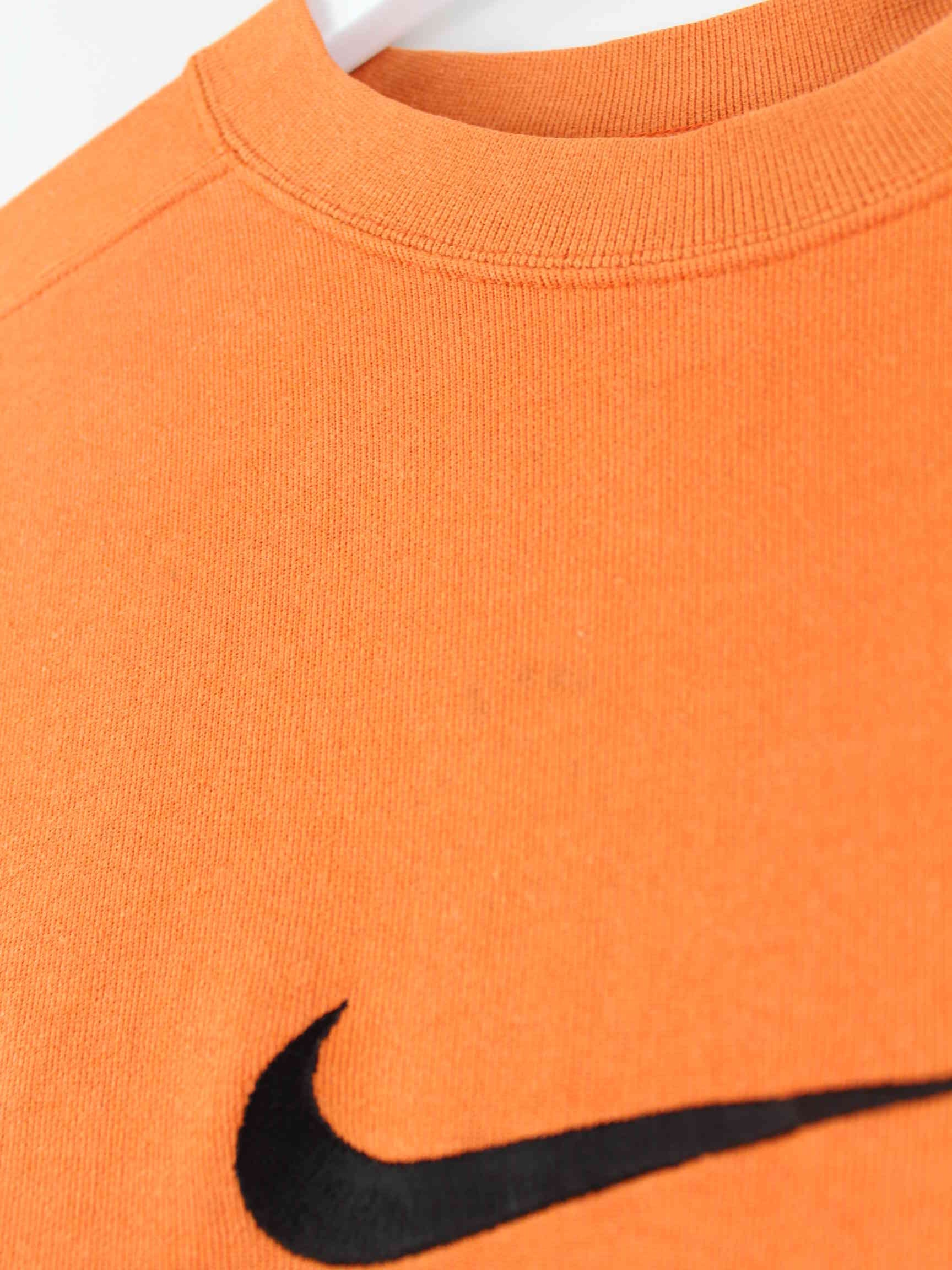 Nike 90s Vintage Big Swoosh Embroidered Sweater Orange L (detail image 2)