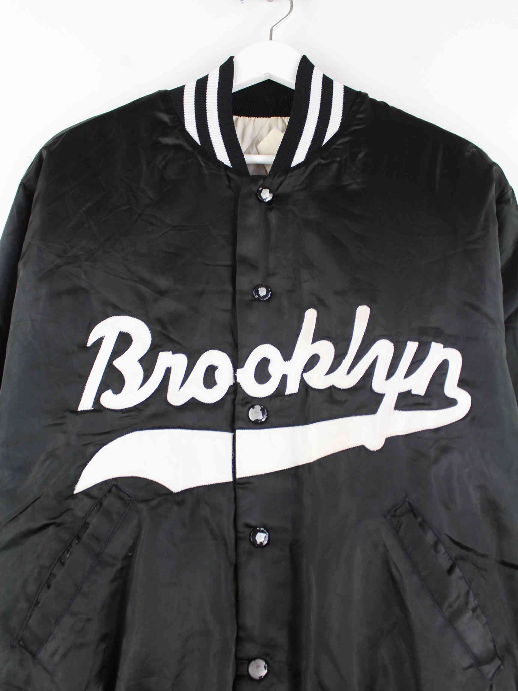 Majestic 80s Vintage Brooklyn Embroidered Jacke Schwarz M (detail image 1)