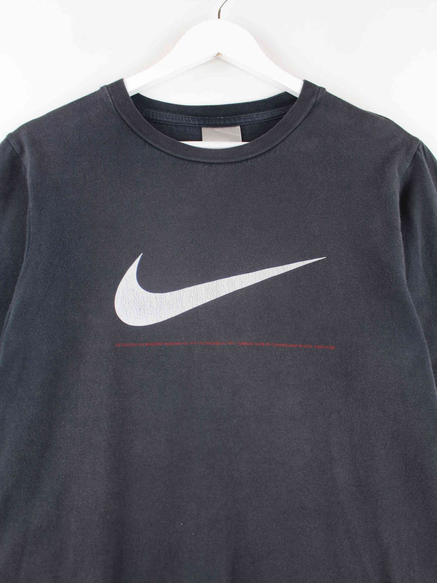 Nike 90s Vintage Big Swoosh Print T-Shirt Grau S (detail image 1)