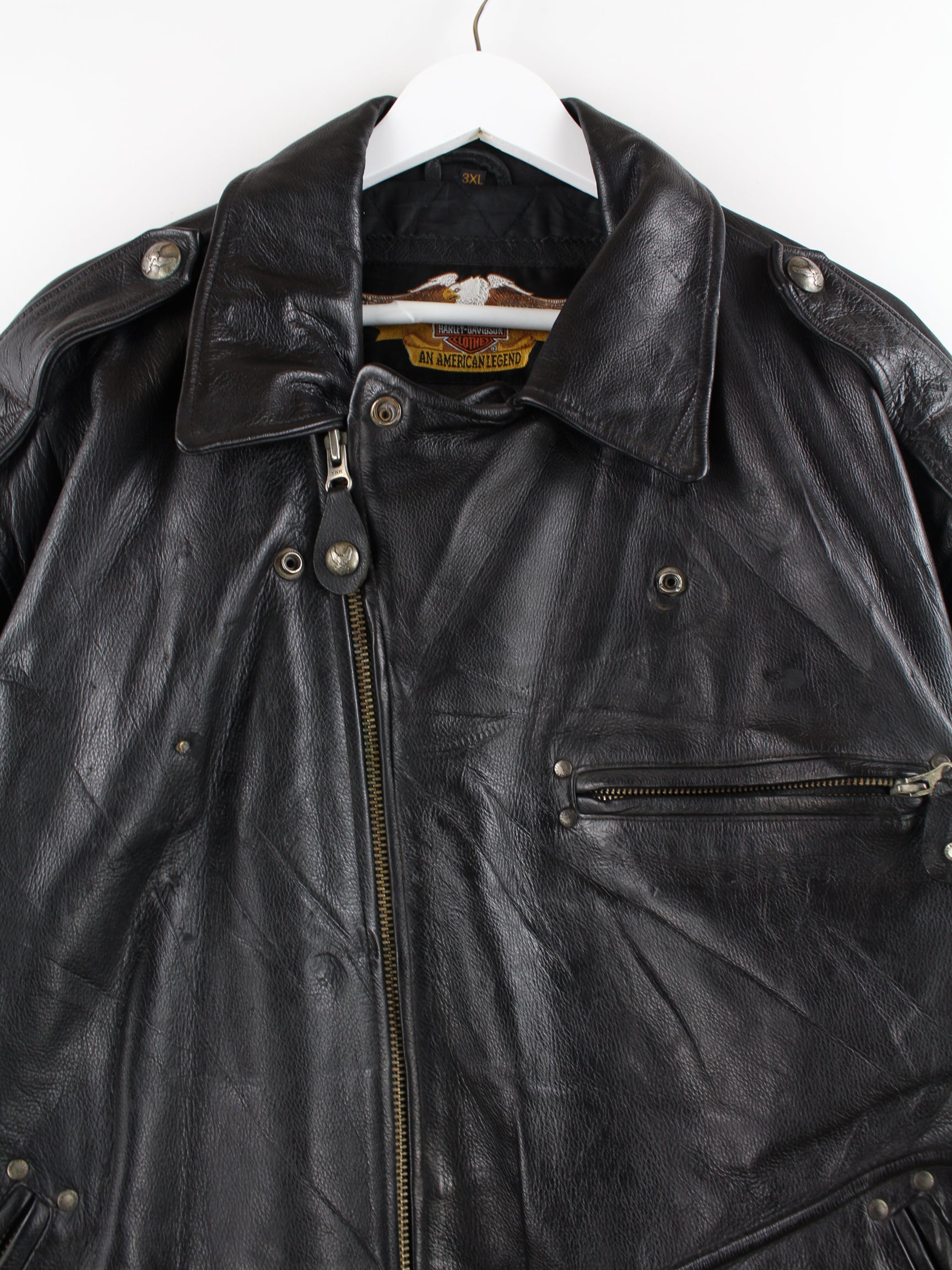 Harley davidson sale leather jacket 3xl