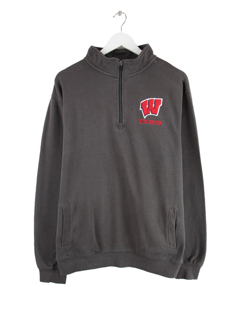 Colosseum Athletics Wisconsin Badgers Half Zip Sweater Grau L