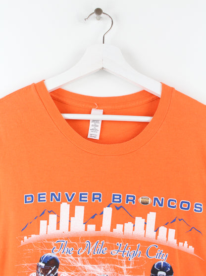 Vintage Denver Broncos T-Shirt Orange XL