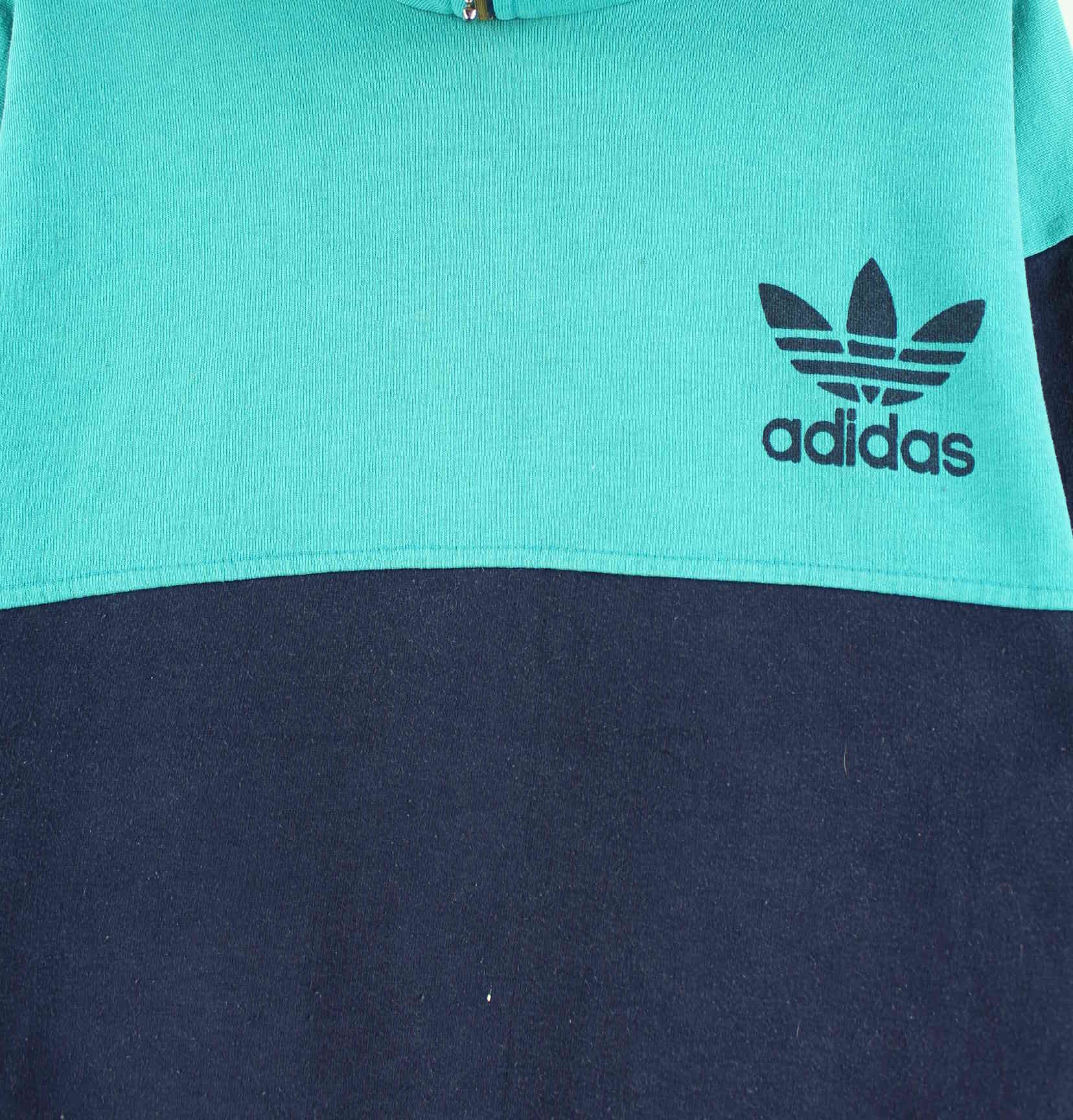 Adidas 80s Vintage Trefoil Print Half Zip Sweater Blau M (detail image 1)