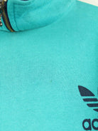 Adidas 80s Vintage Trefoil Print Half Zip Sweater Blau M (detail image 2)