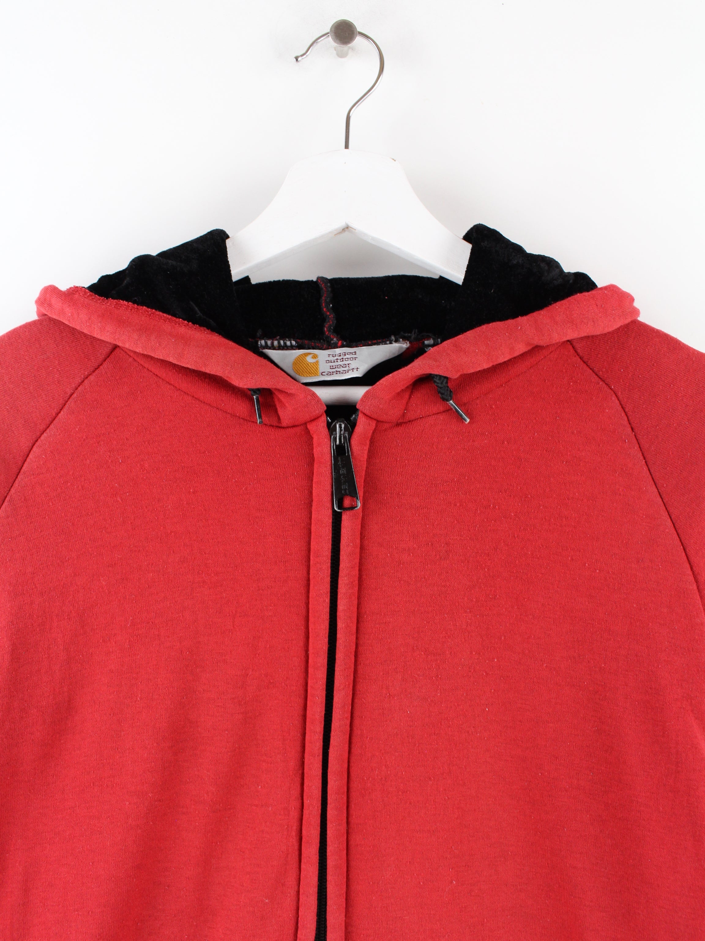 Red carhartt zip hot sale up hoodie