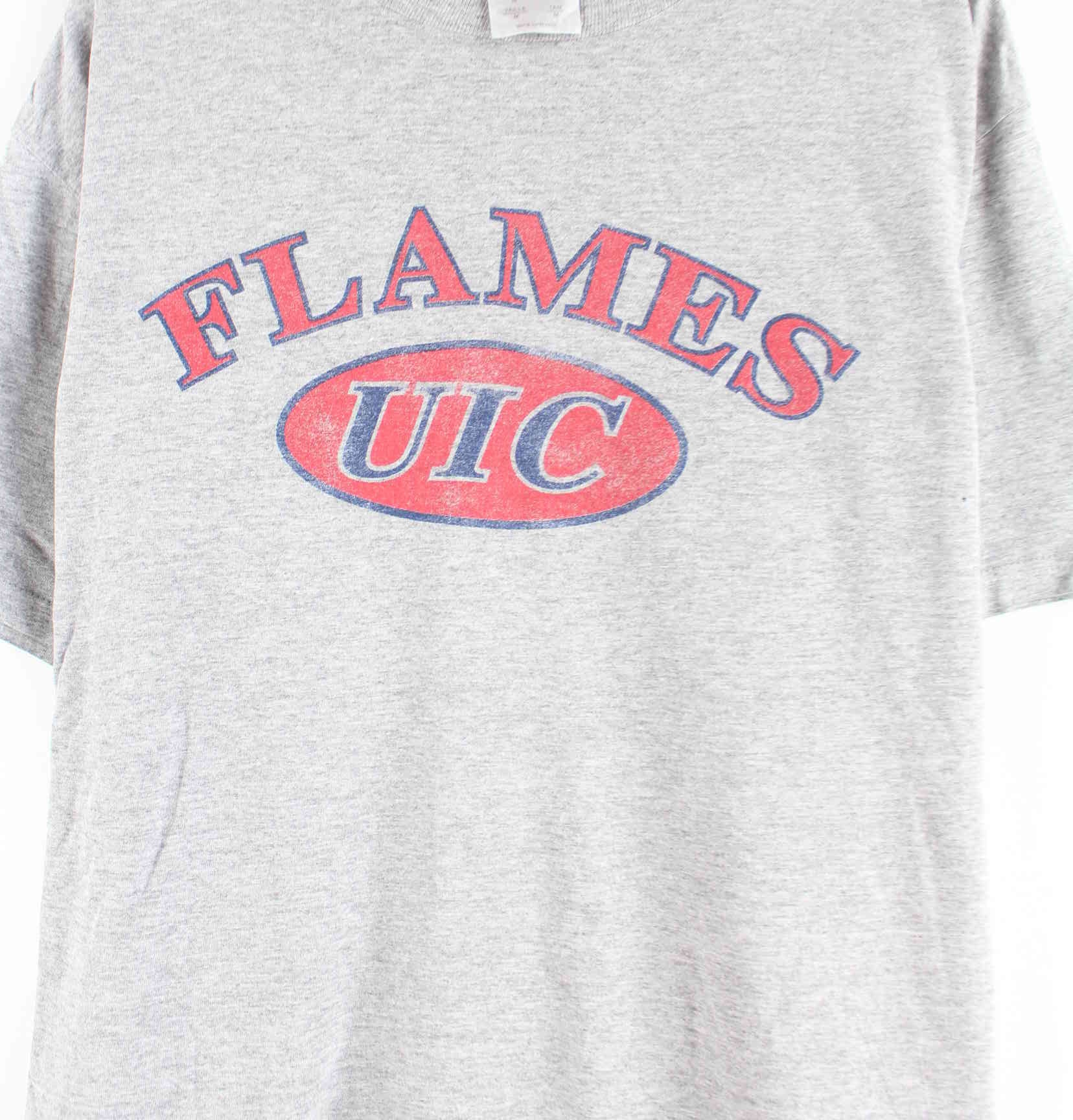 Adidas Flames UIC Print T-Shirt Grau M (detail image 1)