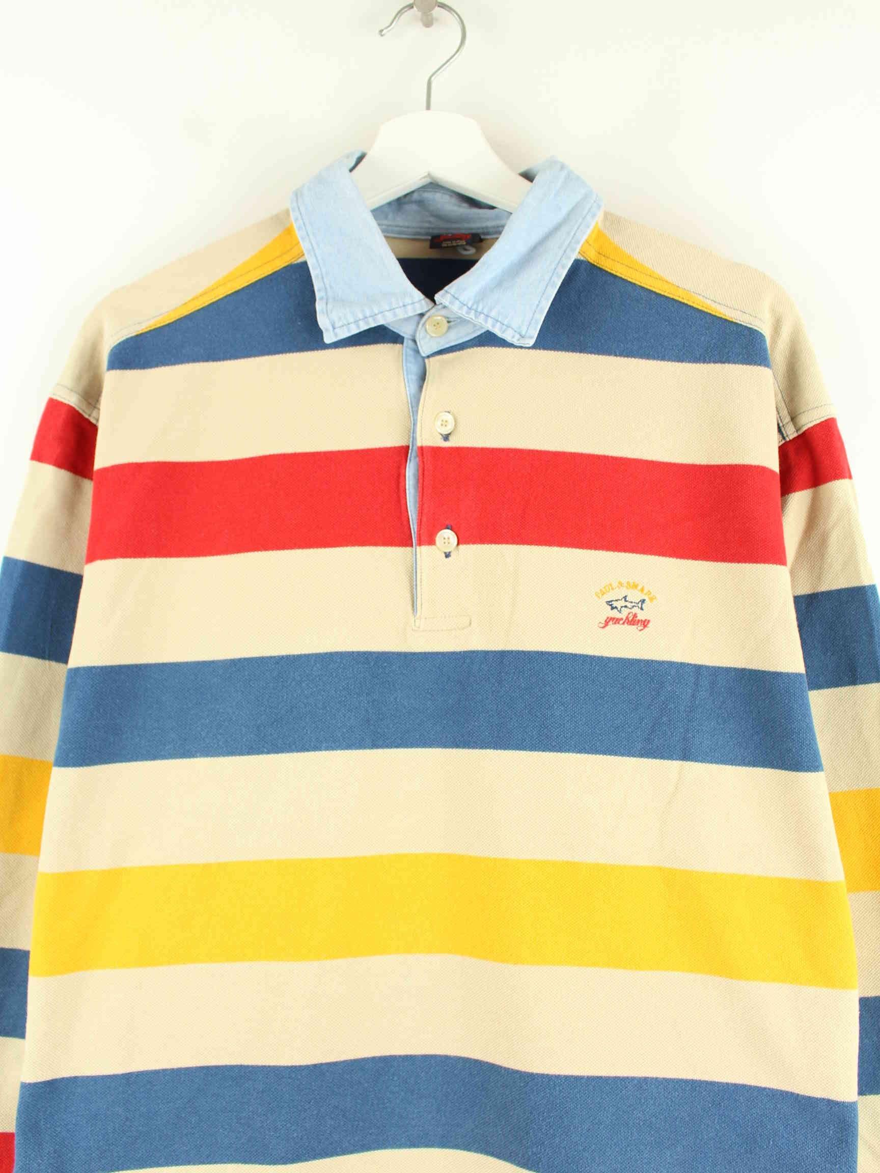 Paul & Shark 90s Vintage Striped Polo Sweater Mehrfarbig XXL (detail image 1)