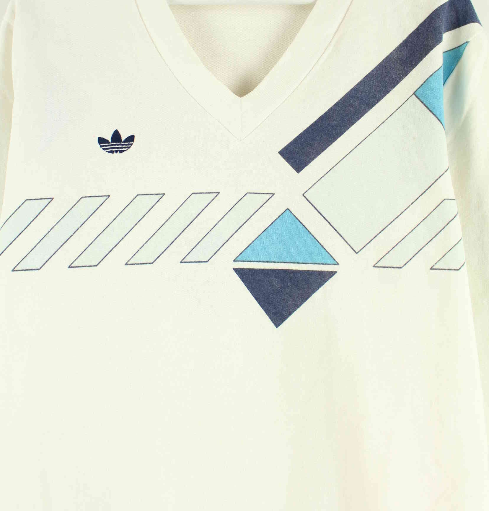 Adidas 80s Vintage Print V-Neck Sweater Weiß L (detail image 1)