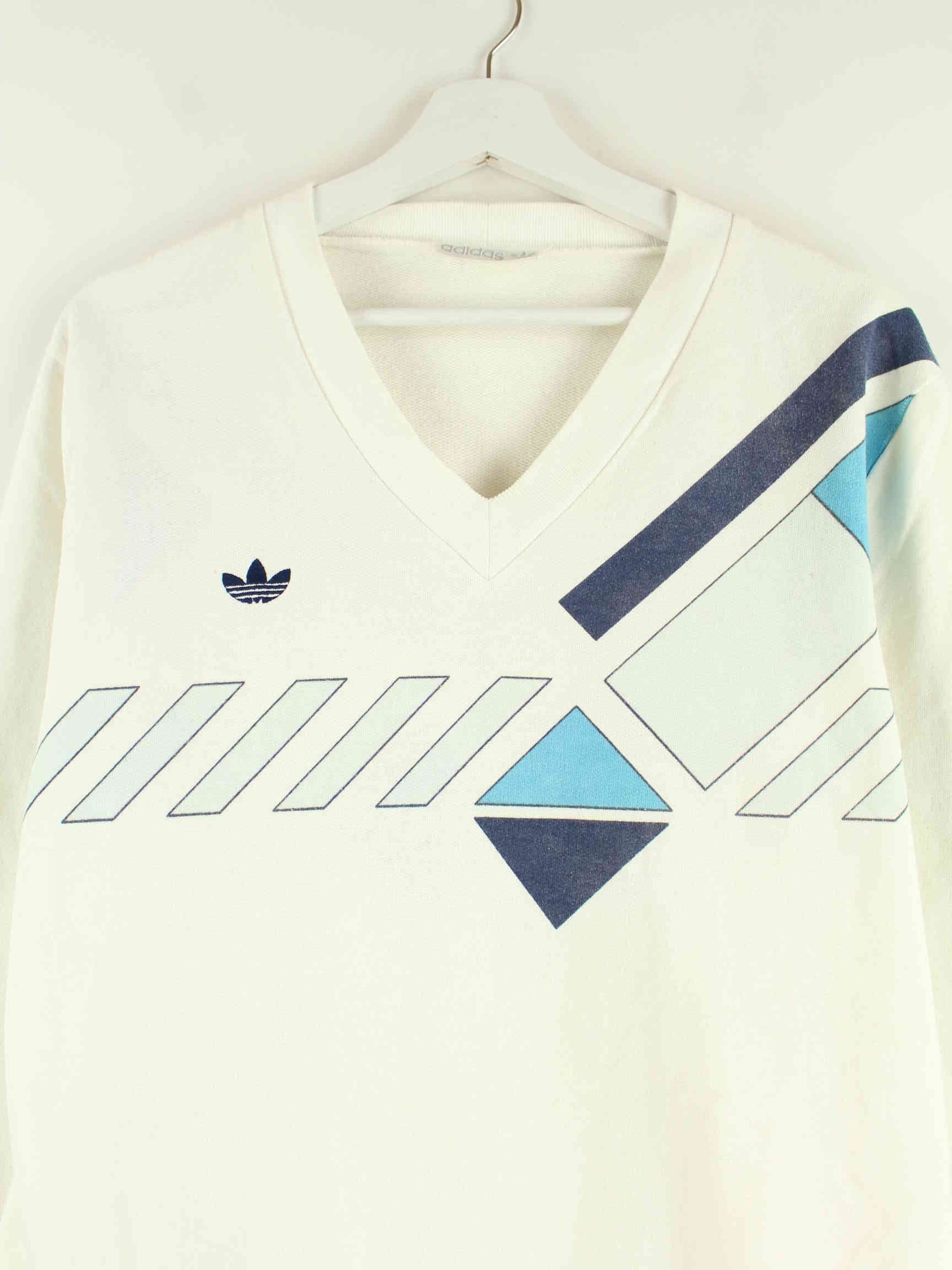 Adidas 80s Vintage Print V-Neck Sweater Weiß L (detail image 1)