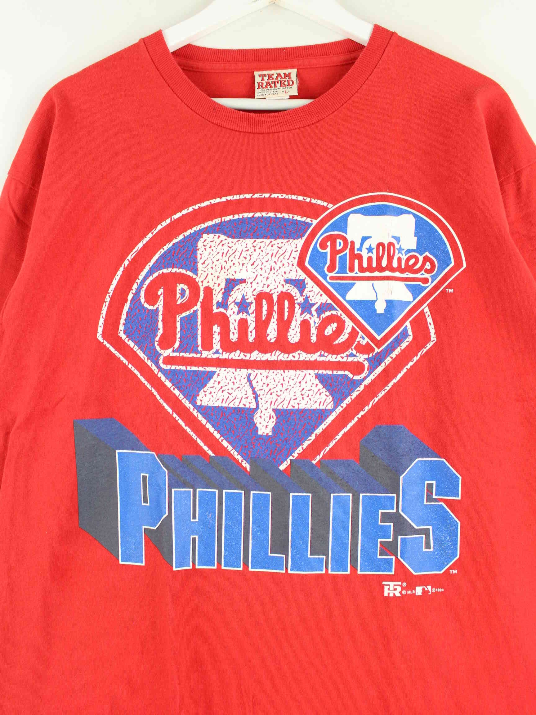 Team Rated x MLB 1994 Vintage Phillies Print T-Shirt Rot L (detail image 1)