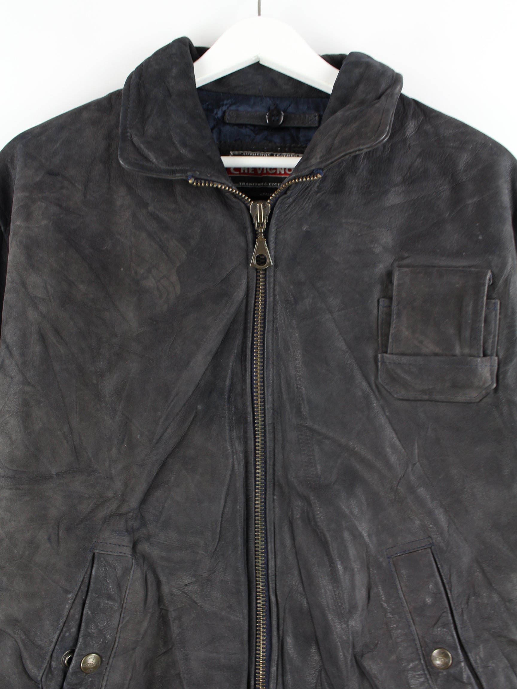 Chevignon 90s Vintage Leather Jacket Black M – Peeces