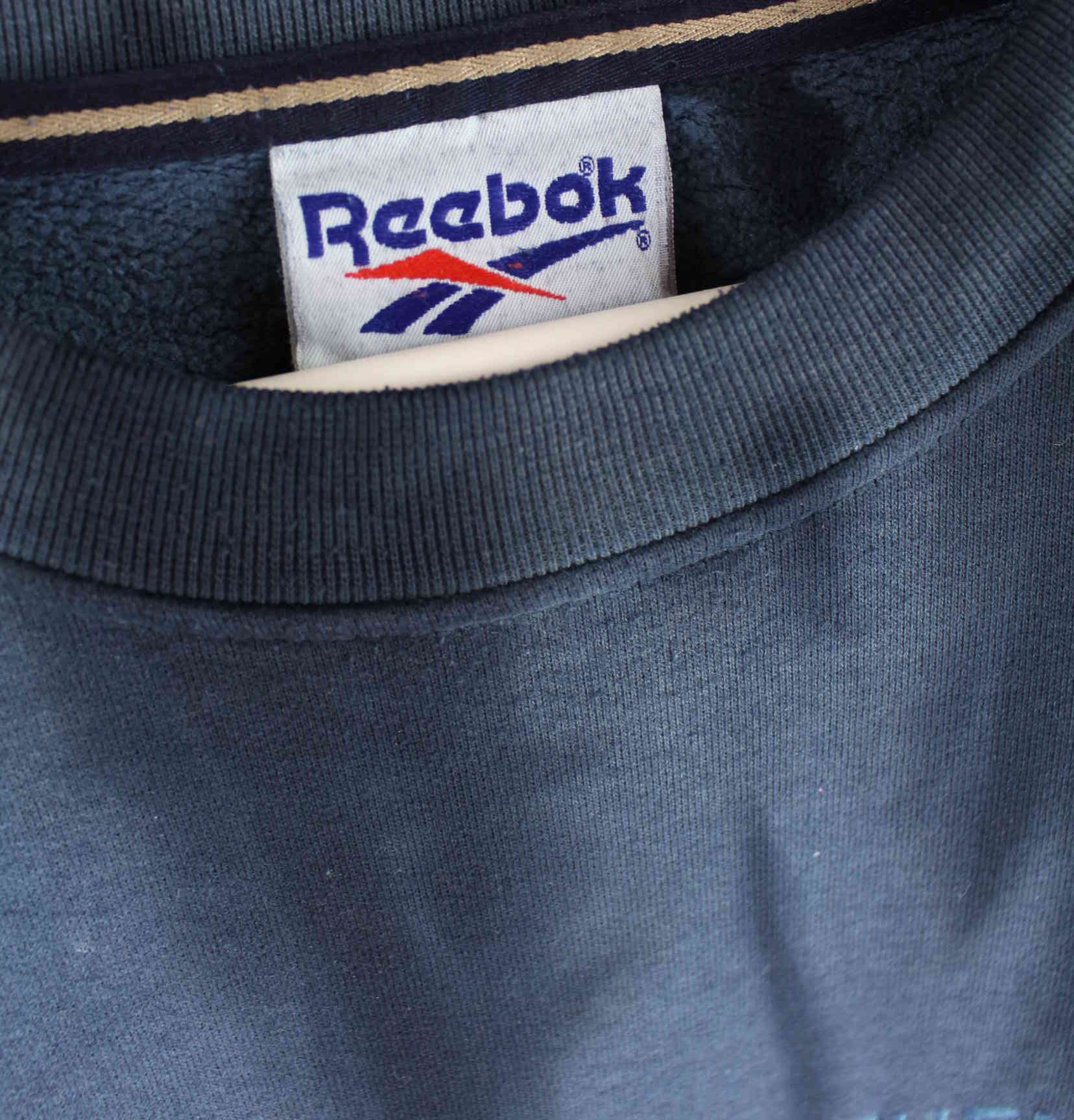 Reebok 90s Vintage Embroidered Tie Die Sweater Blau M (detail image 2)