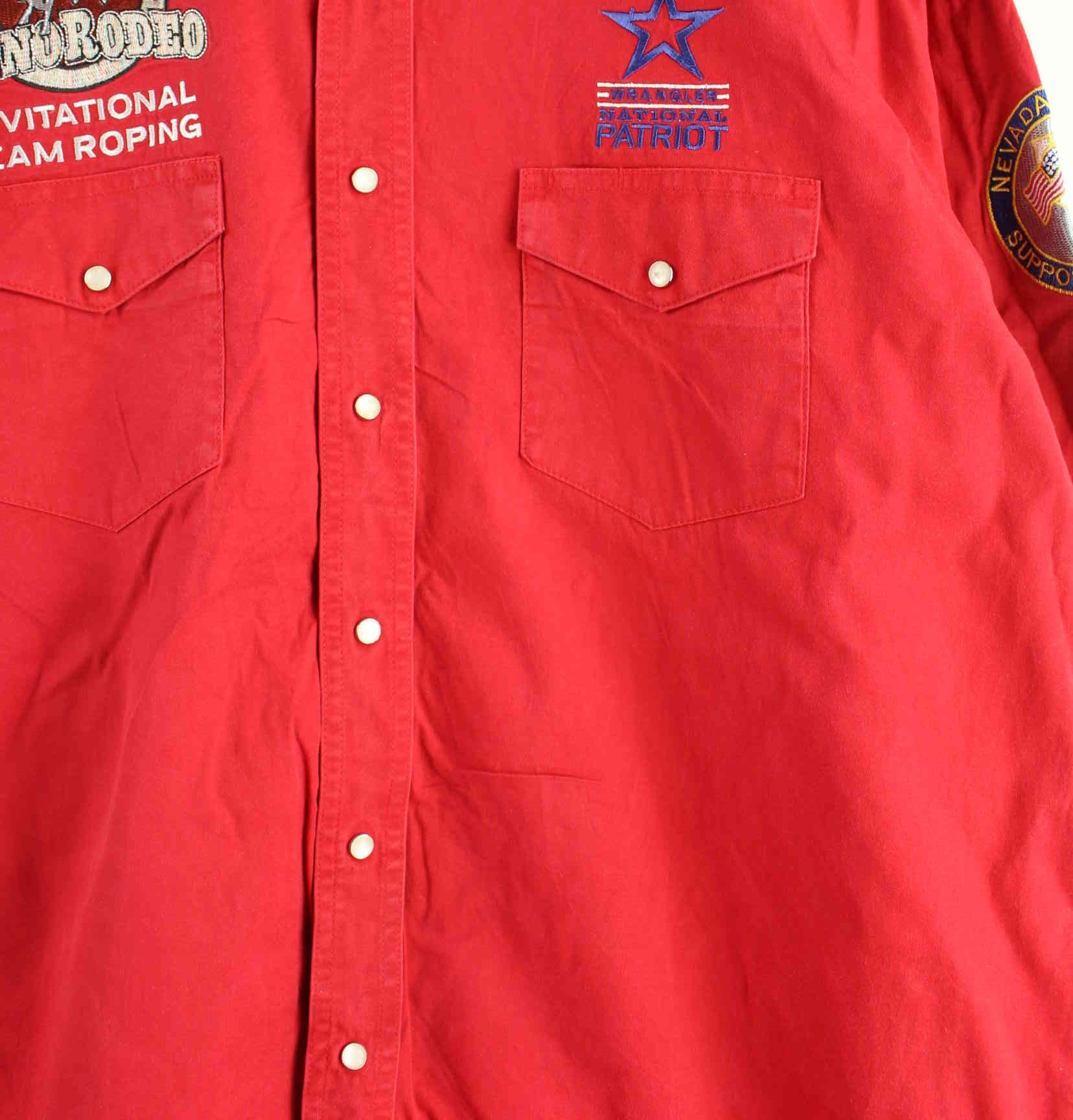 Wrangler Vintage 90s Embroidered Rodeo Hemd Rot L (detail image 1)
