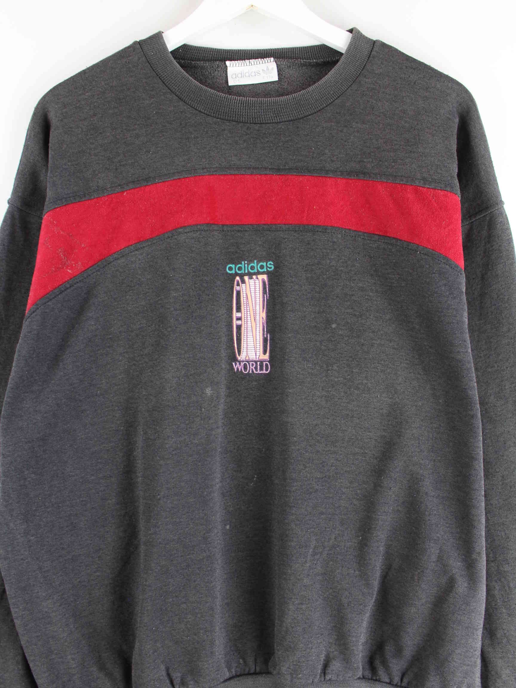 Adidas 80s Vintage One World Sweater Grau M (detail image 1)
