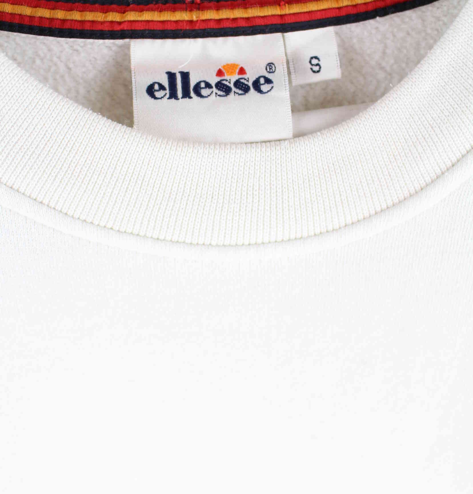 Ellesse 90s Vintage Embroidered Sweater Weiß S (detail image 2)