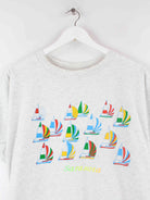 Vintage 90s Sailing Print Single Sitch T-Shirt Grau L (detail image 1)