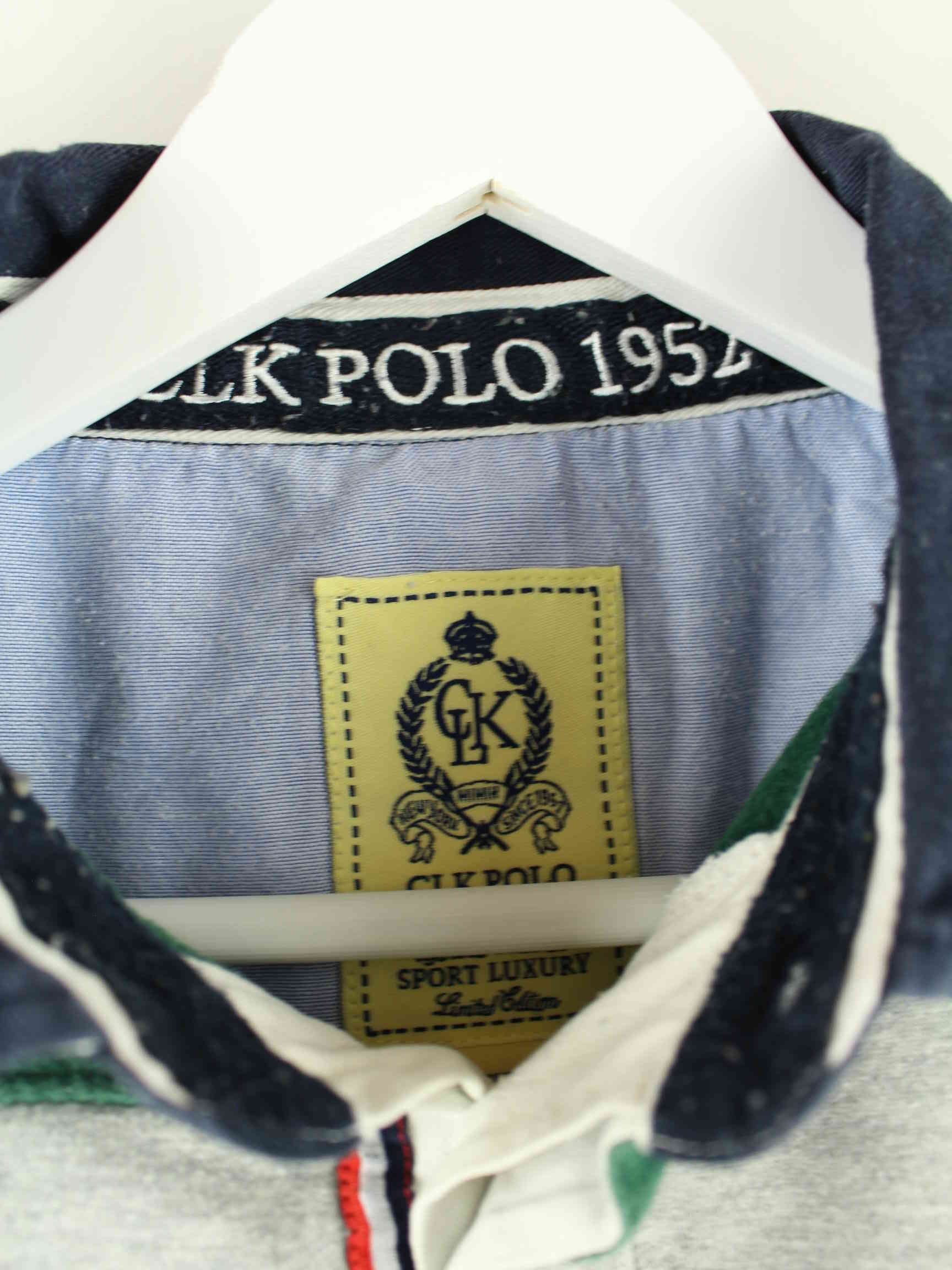 Vintage y2k Embroidered Langarm Polo Grün L (detail image 2)