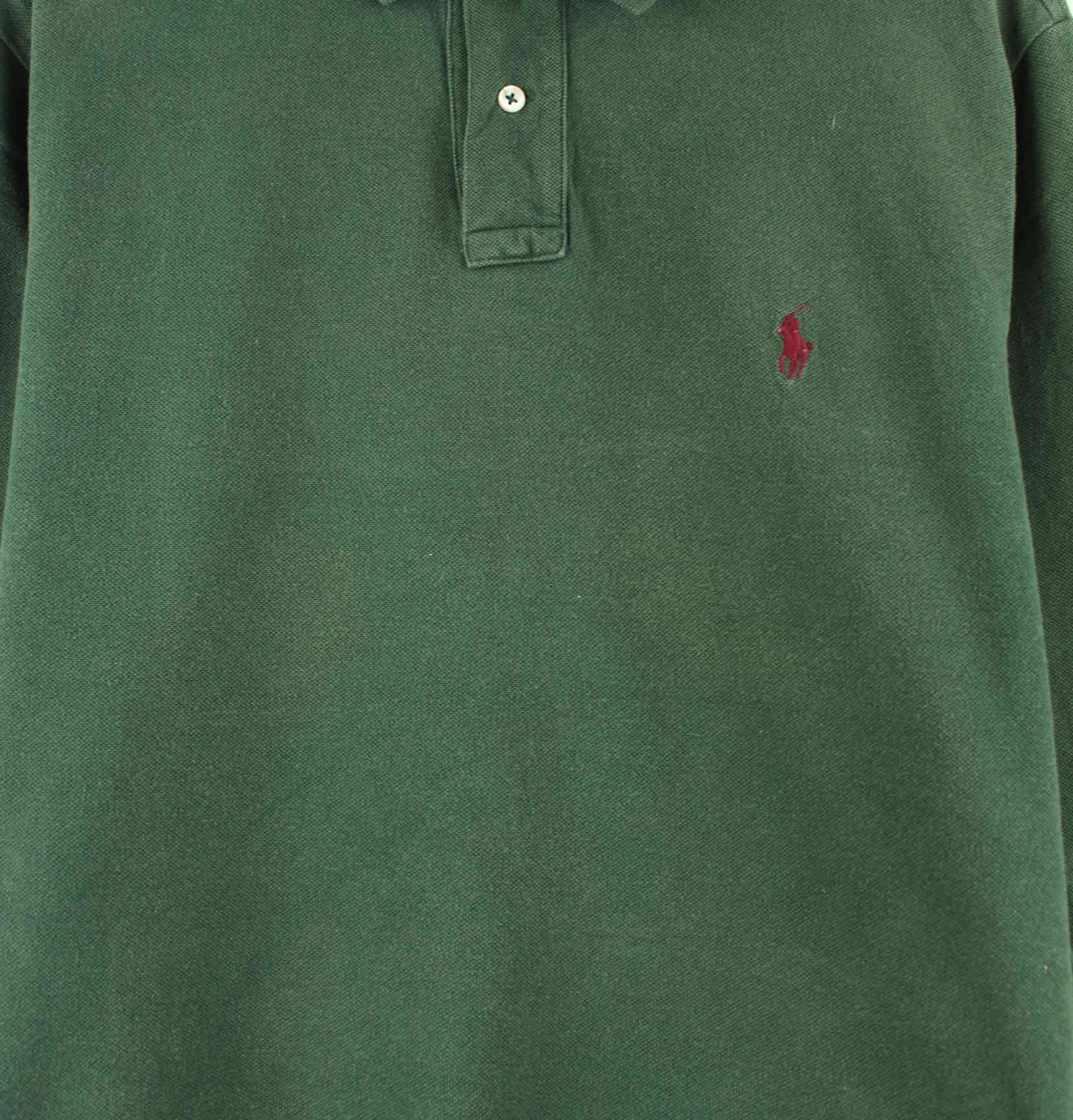 Ralph Lauren 90s Vintage Langarm Polo Grün L (detail image 1)