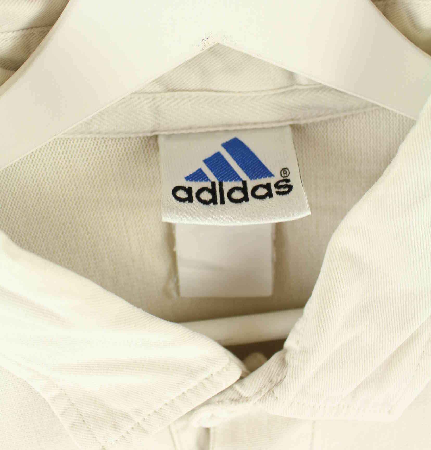 Adidas 90s Vintage Embroidered Langarm Polo Beige L (detail image 2)