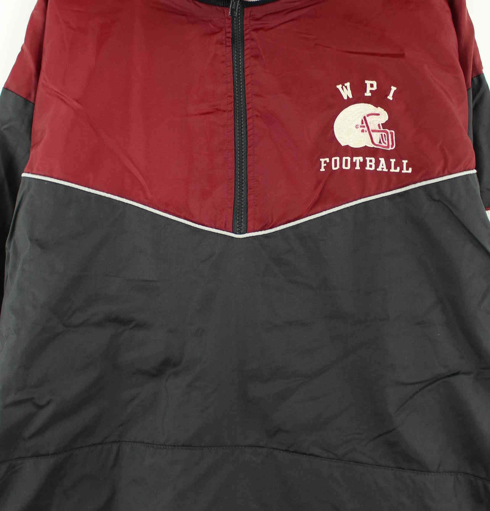 Vintage 90s Embroidered Football Coach Jacke Rot XL (detail image 1)