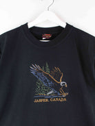 Vintage 00s Canada Eagle Embroidered T-Shirt Schwarz M (detail image 1)