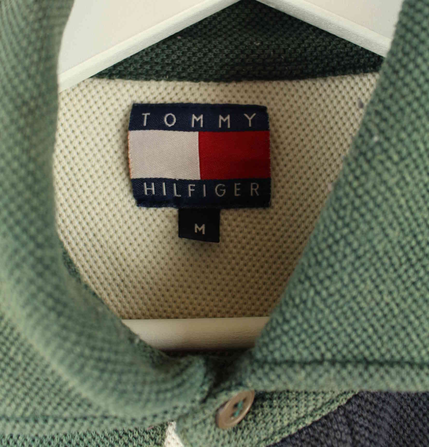 Tommy Hilfiger 90s Vintage Striped Langarm Polo Blau M (detail image 2)