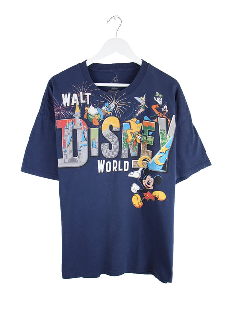 Hanes Disneyworld Print T-Shirt Blau XXL